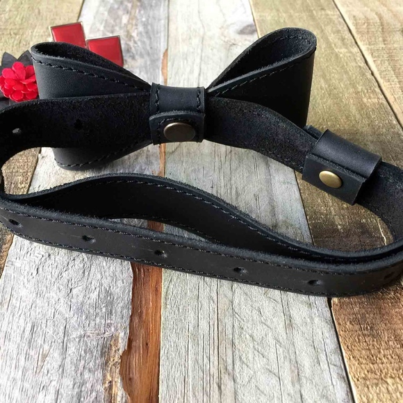 Men Men\'s Leather Bow Tie